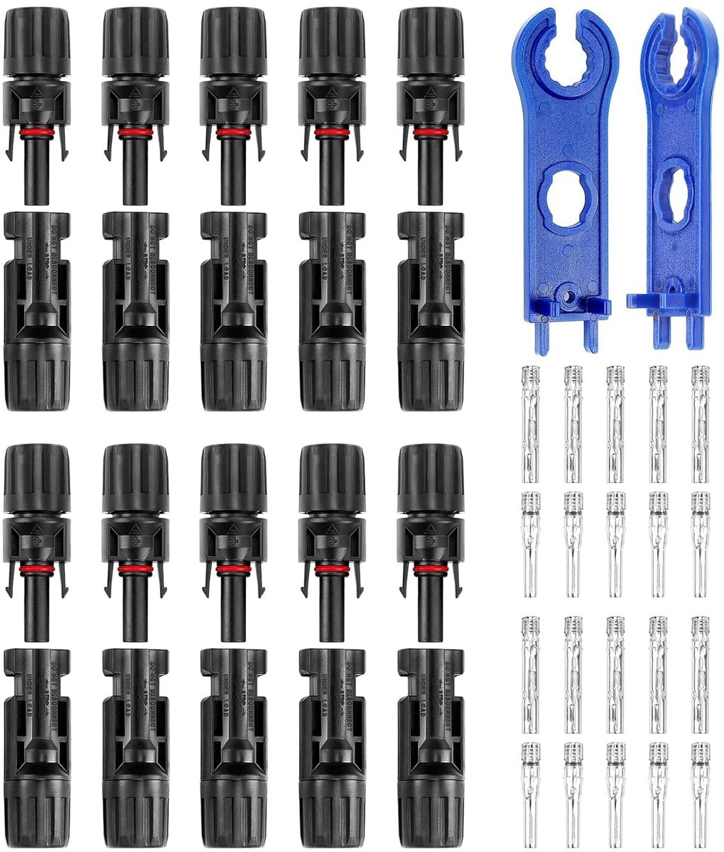 Zonnestekkers 10 paar - IP67 waterdicht - MC4 stekker - Ideaal voor zonne-installatie - ShopVlot