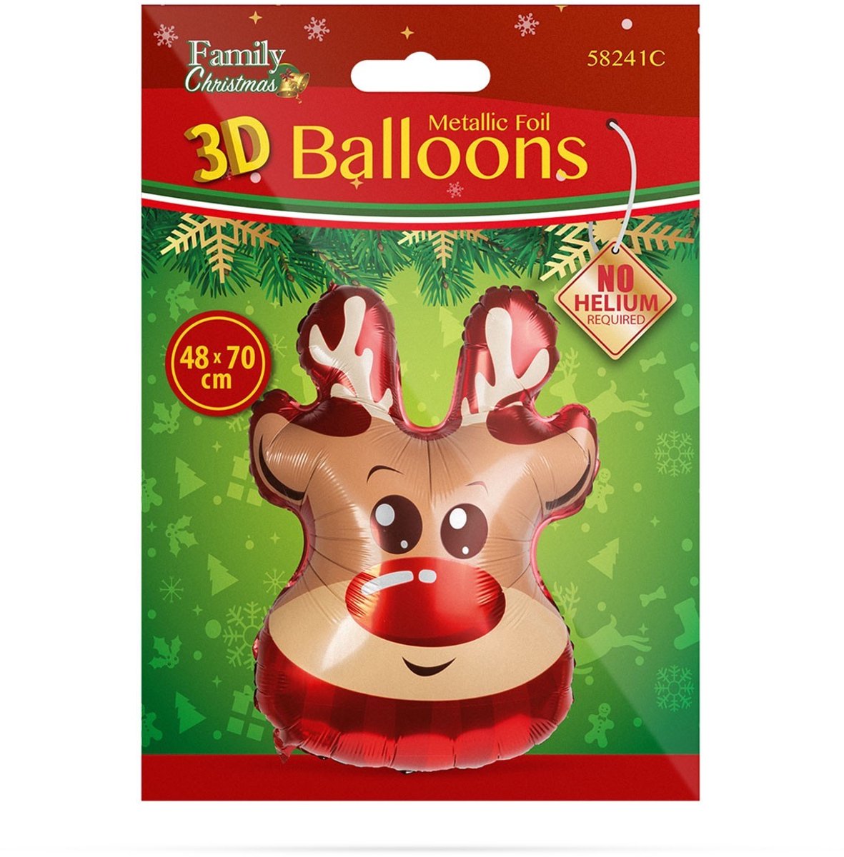 Kerstballonnen - aluminiumfolie - rendier - 70 x 48 cm 1 Stuks [58241C]