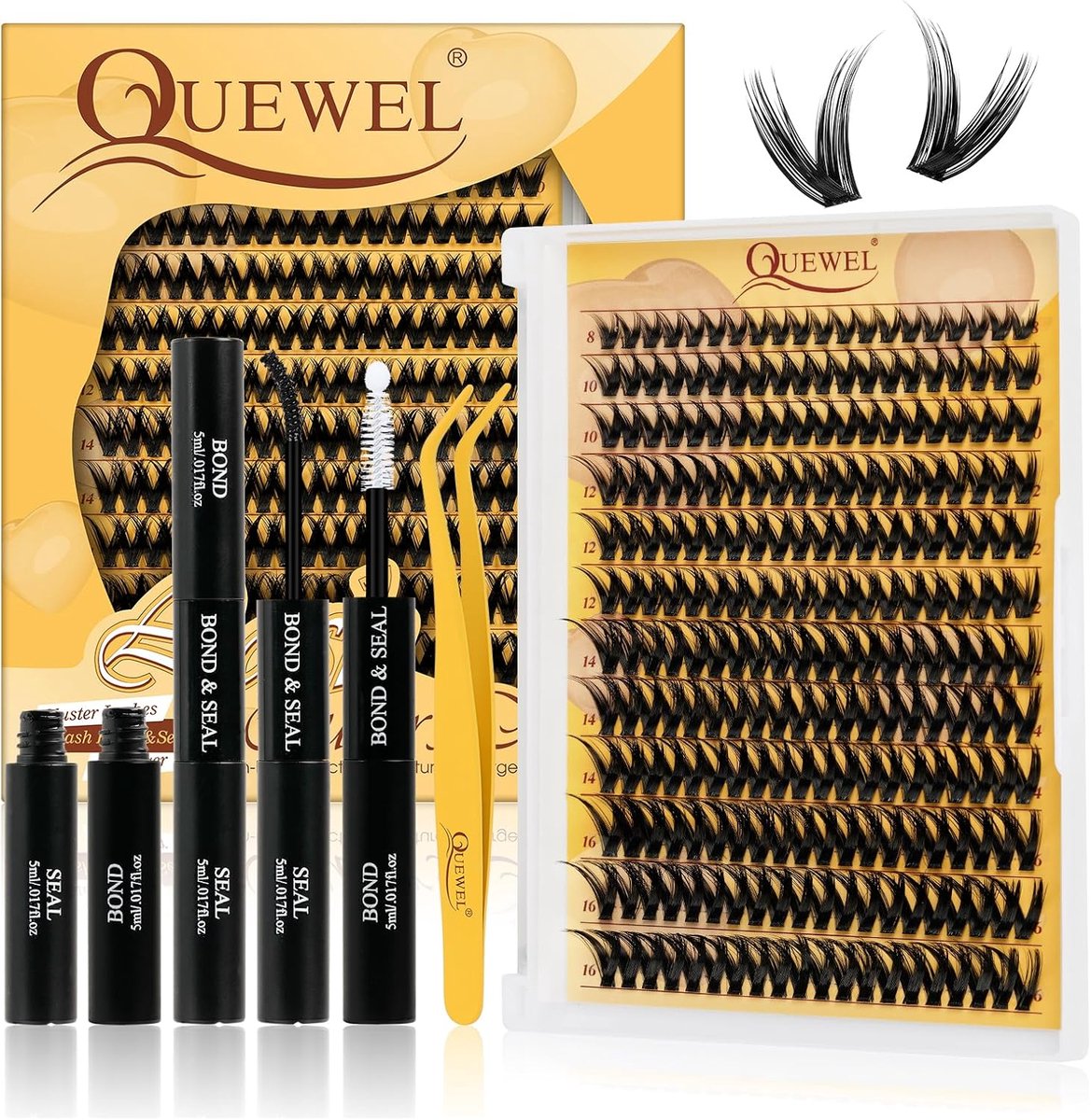 wimperextensions delicate - clusterwimpers met dunne band - natuurlijke look - eenvoudig aan te brengen - ShopVlot