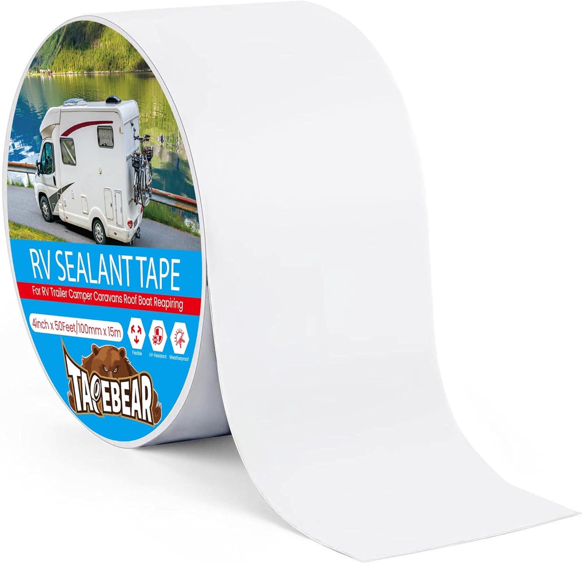 Afdichtingstape waterproof 10 cm x 15 m - sterk plakkend - UV- en weerbestendig - ideaal voor camper en boot - ShopVlot