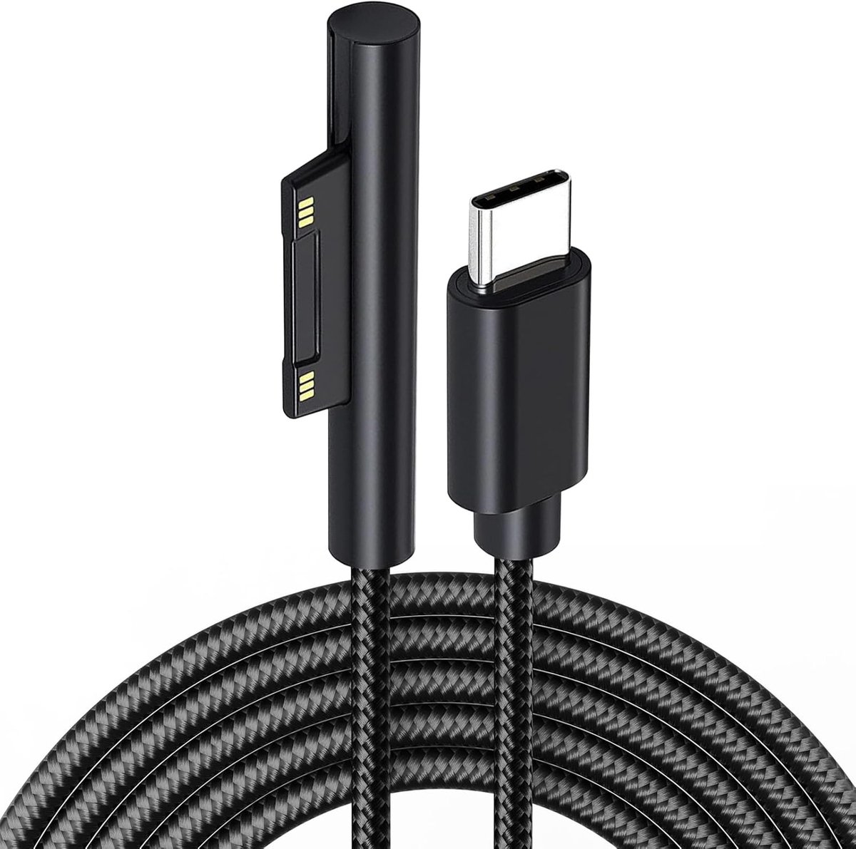 USB-C laadkabel 2m - gevlochten nylon - 45W Power Delivery - ideaal voor Microsoft Surface - ShopVlot