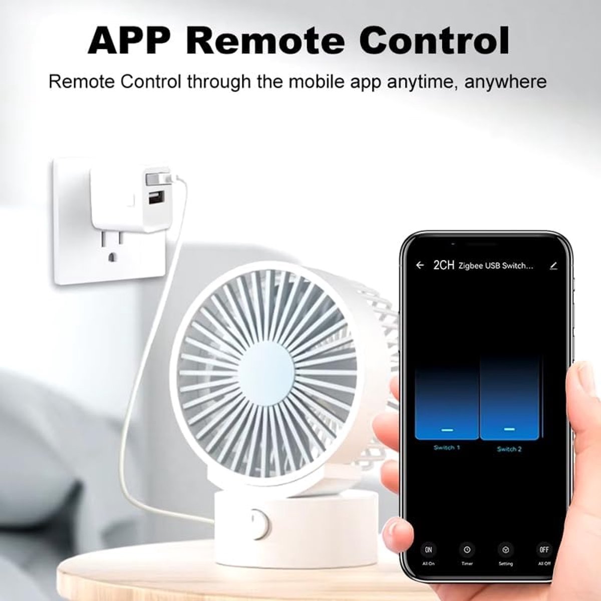 Zigbee micro USB switch 5V mini - 2-snelheden - slimme spraakbediening - eenvoudig te installeren - ShopVlot