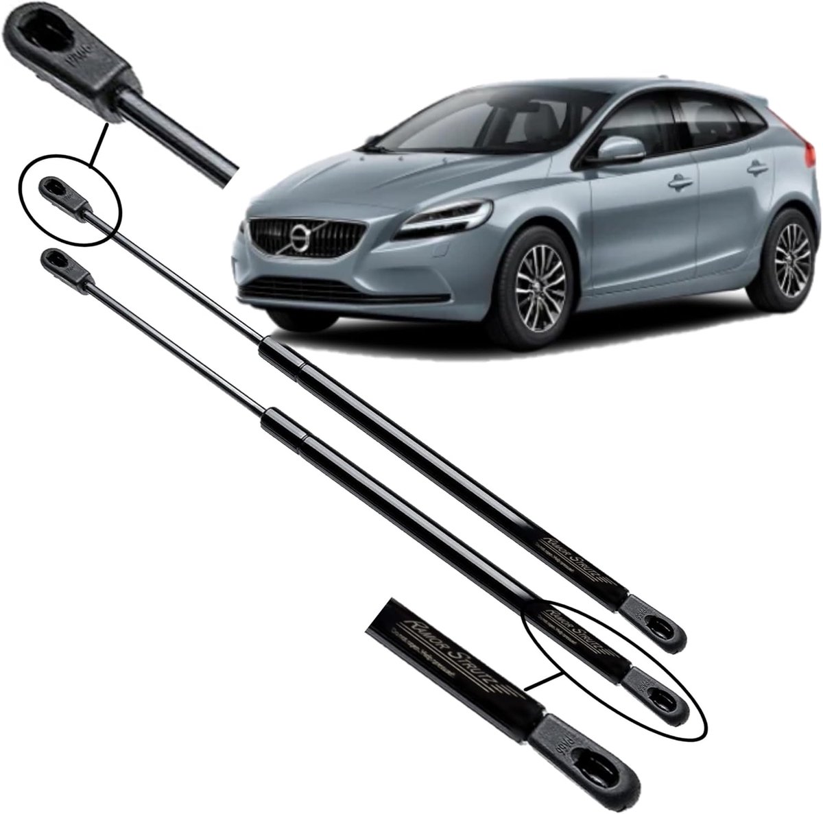 Gasveer Achterklep 2x - Vervanging voor Volvo V40 2012-2019 - 573 mm Lengte - Eenvoudige installatie - ShopVlot