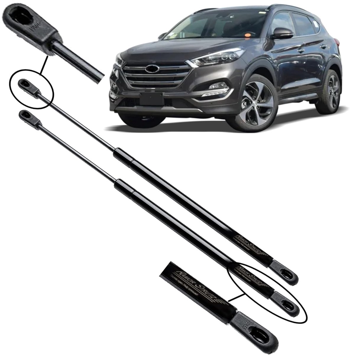 Gasveren achterklep 2x - Geschikt voor Hyundai Tucson TL/TLE 2015-2020 - 578 mm lengte - Eenvoudige installatie - ShopVlot