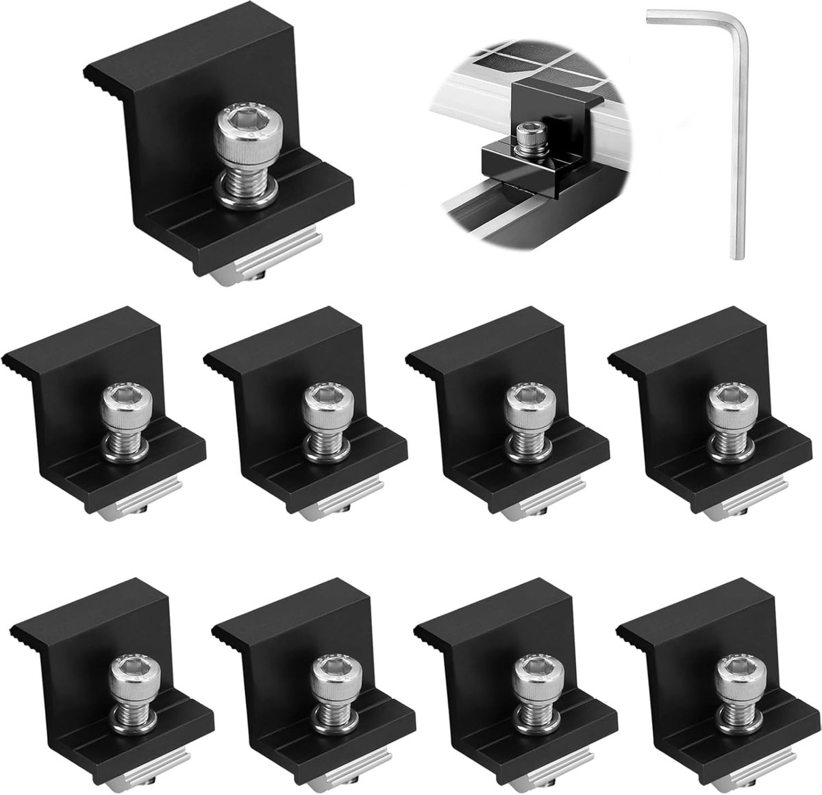 Solar Panel Klemmen 30mm - Z-Houder - 8 Stuks - Voor Daken en Muren - ShopVlot