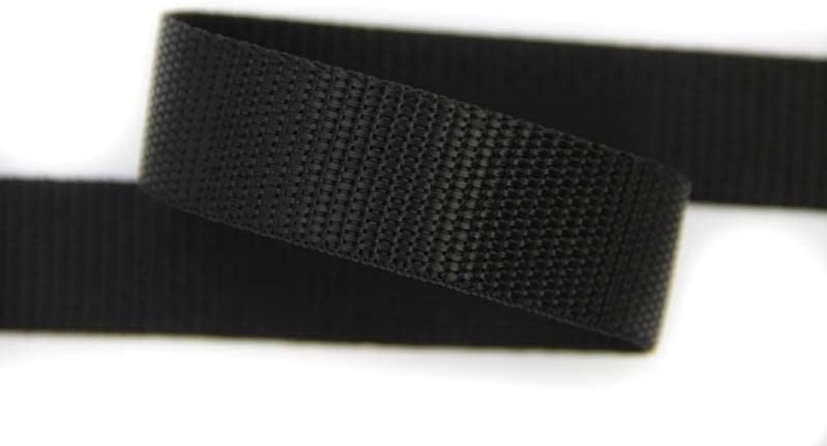 Belt 50 mm - 5 m zwart - 100% polypropyleen - sterk en flexibel - ShopVlot