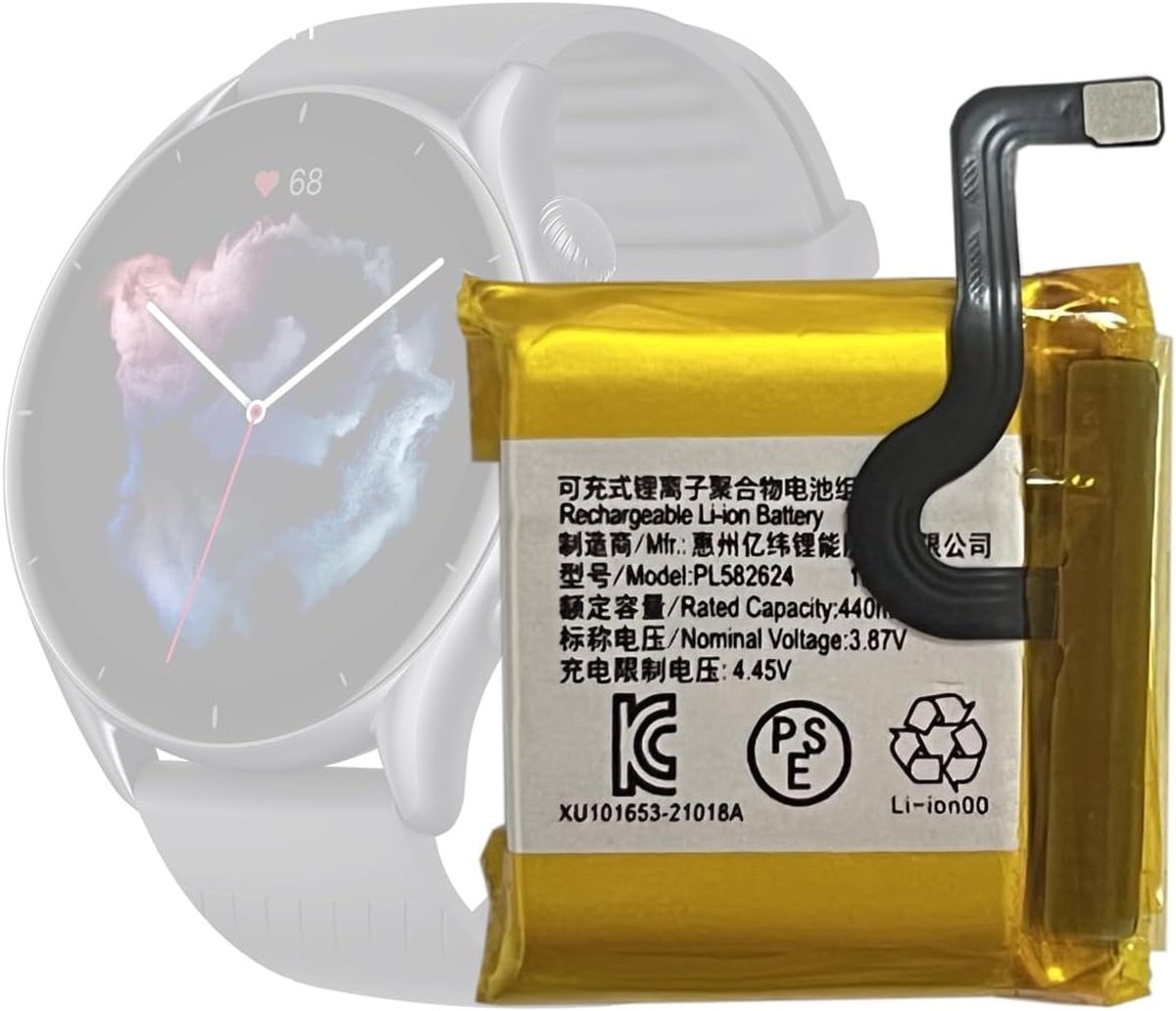 Vervangende Accu PL582624 voor Huami Amazfit GTR 3/GTR 3 Pro - Hoogwaardige batterij - Betrouwbare prestatie - ShopVlot