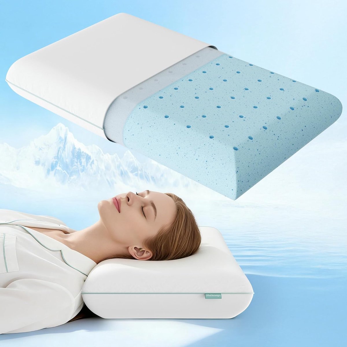 Memory Foam Kussen 7 cm - Ergonomisch Gel Kussen - Oeko-tex & CertiPUR-US Gecertificeerd - ShopVlot
