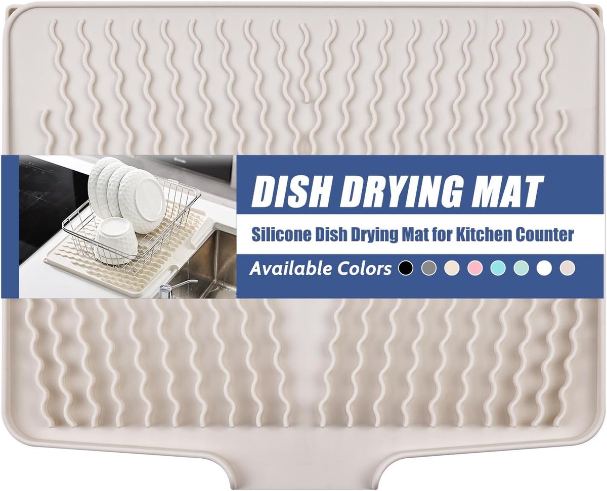 Draining mat 40 x 33 cm - silicone - hittebestendig - snel drogend voor keuken - ShopVlot