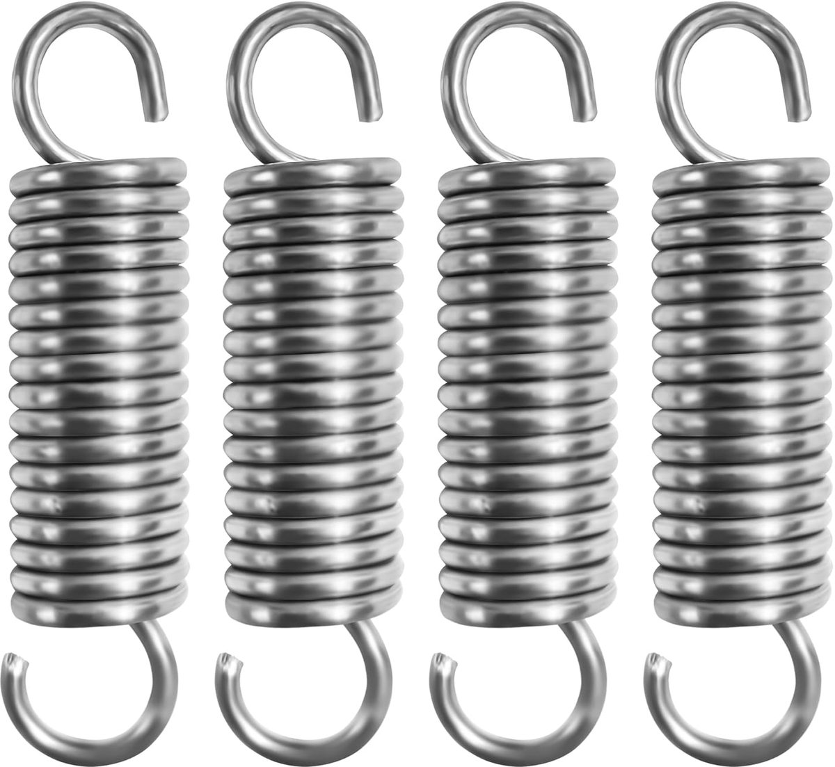 Tension springs 60 mm - RVS met haken - 12 kg trekkracht - Duurzaam en veelzijdig - ShopVlot