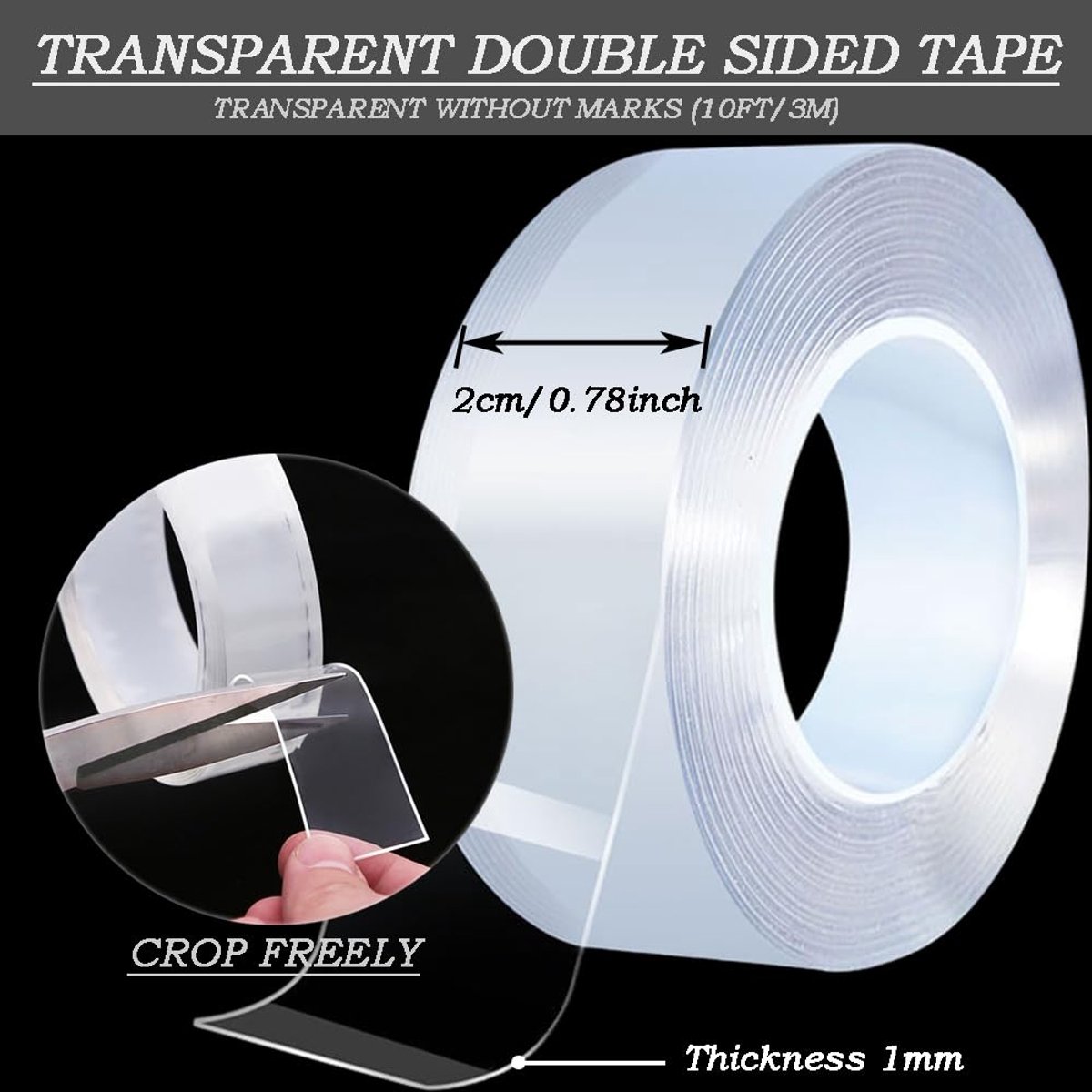Dubbelzijdige tape - transparant - herbruikbaar - ideaal voor foto's en posters - ShopVlot
