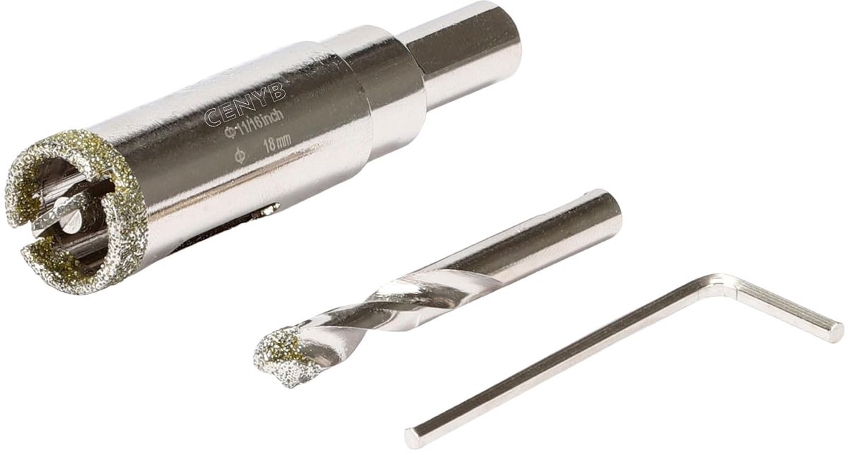 Diamantboor 11/16 inch - 18mm met centrumboor - diamantcoating - ideaal voor keramische tegels - ShopVlot