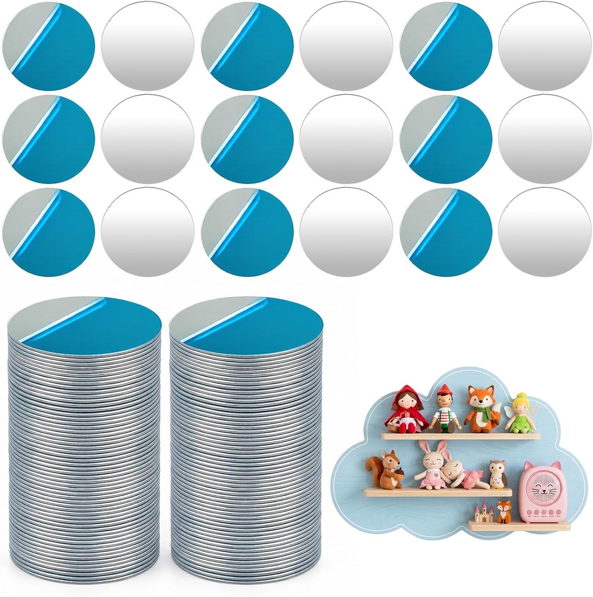 metalen plaatjes 25 mm - zelfklevend - sterke kleefkracht - ideaal voor Toniebox - ShopVlot