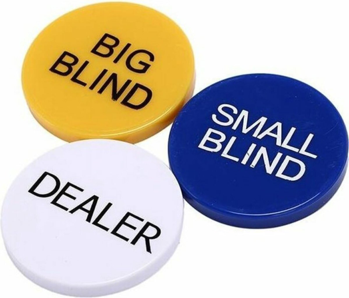 Poker button set - compleet - kleur: geel, blauw, wit - ideaal voor pokerspellen - ShopVlot