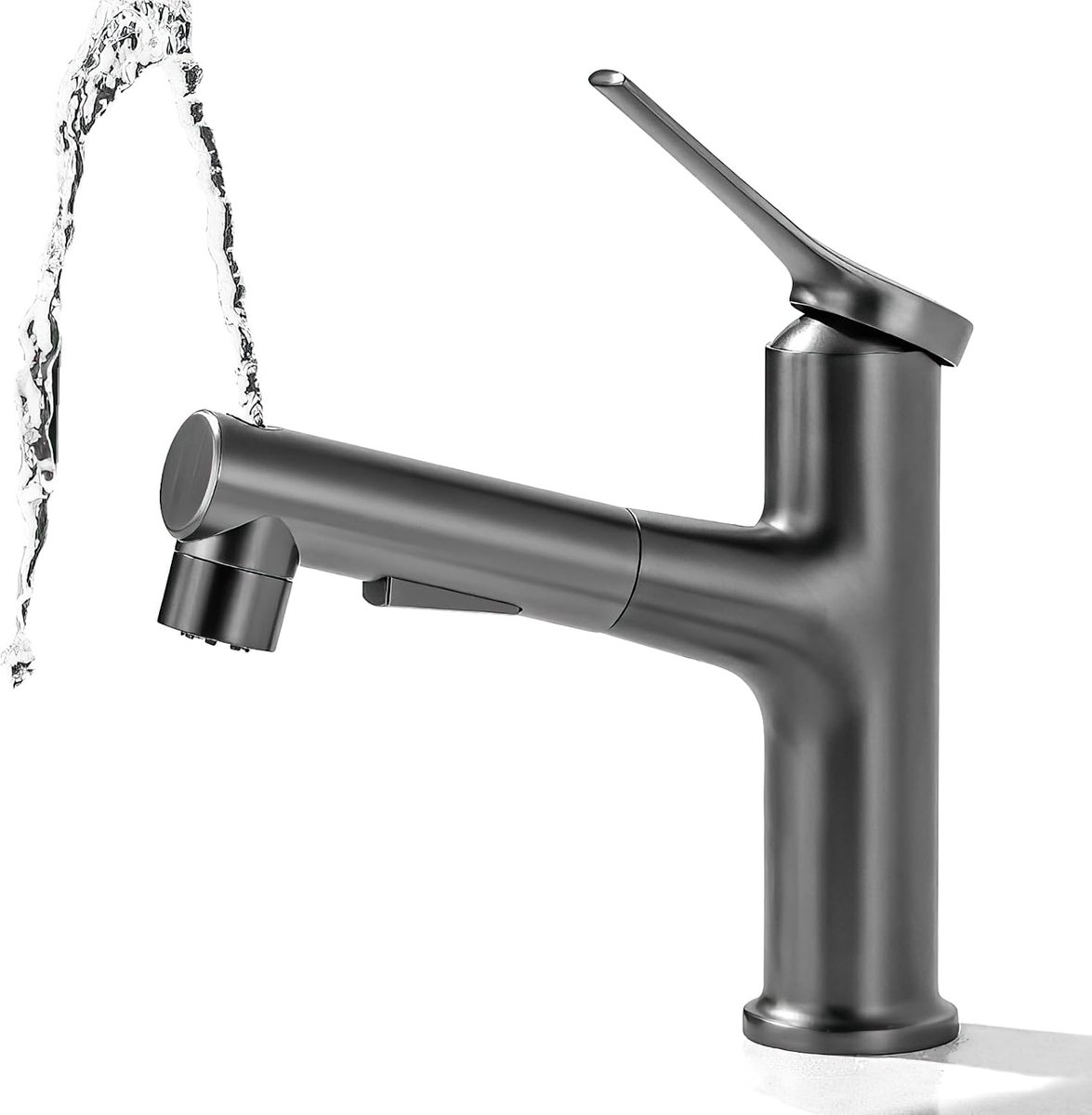 Kraan met uittrekbare handdouche - 60cm bereik - koper - ideaal voor badkamer en keuken - ShopVlot