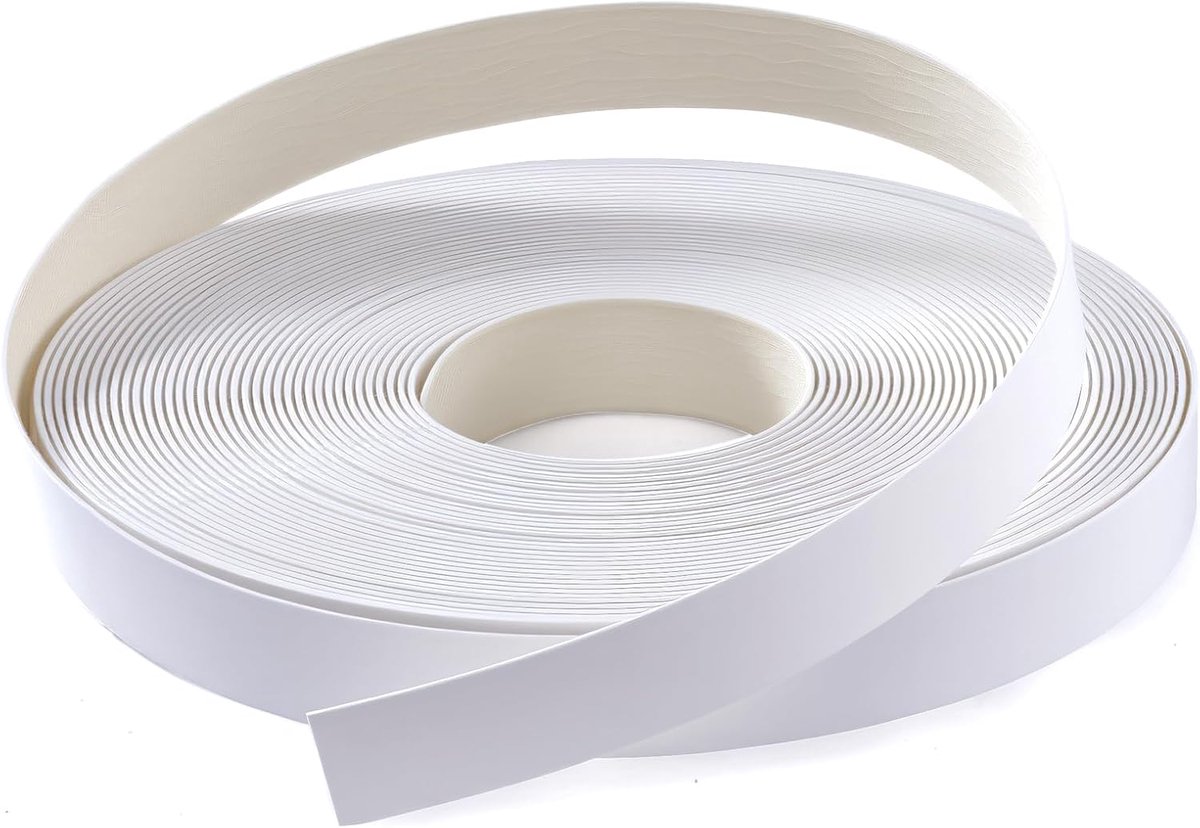 PVC kantenband 22mm x 16m - witte PVC - met hot melt lijm - perfect voor meubelherstel - ShopVlot