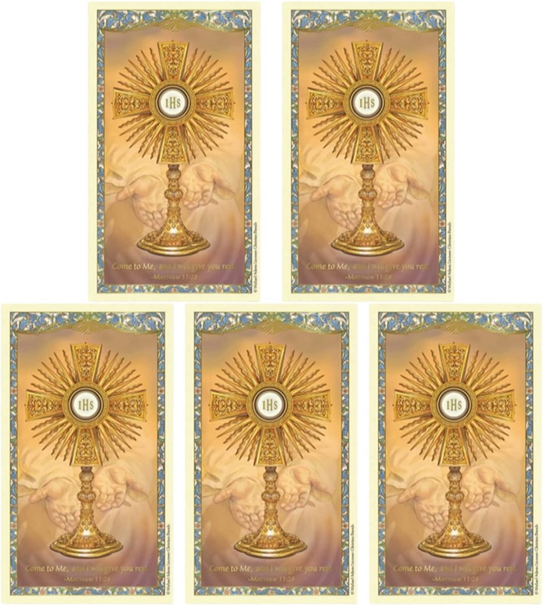 Heilige kaart Aanbidding Heilig Sacrament - gelamineerd - set van 5 - duurzaam ontwerp en inspiratie - ShopVlot