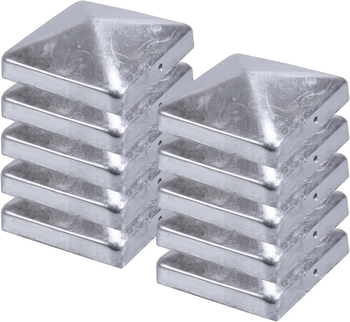 Funderingspalen piramidekap 91 x 91 mm - gegalvaniseerd - beschermt tegen weersinvloeden - eenvoudig te bevestigen - ShopVlot