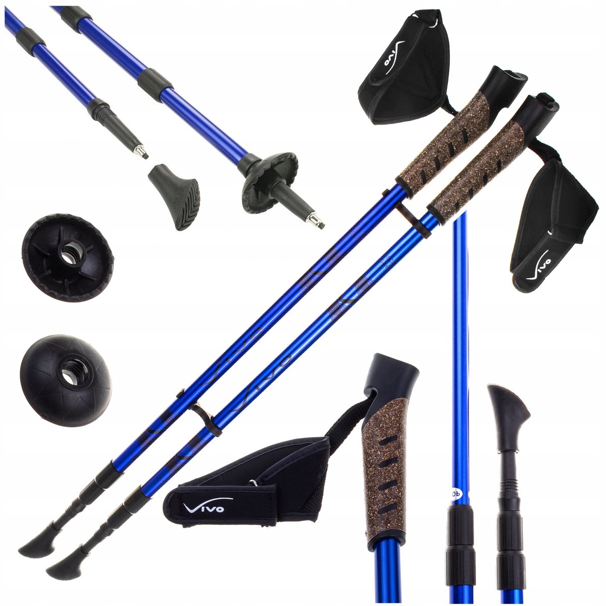 Aluminium Nordic Walking-stokken Vivo NW201-1 | Verstelbaar 67-135cm