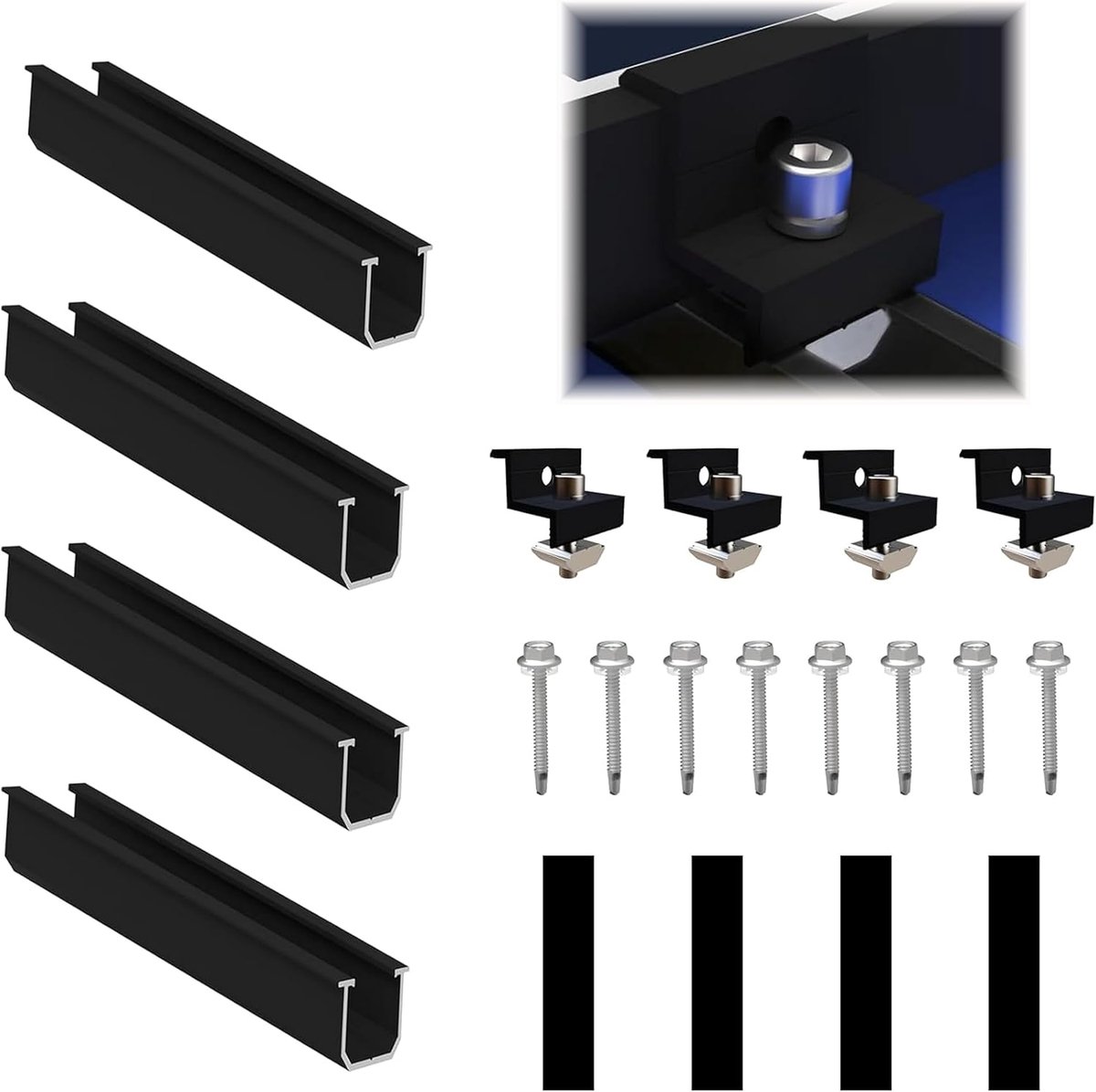 Solar panel houder voor 1 x modules - 12 cm - metaal - geschikt voor trapeziumdaken - ShopVlot