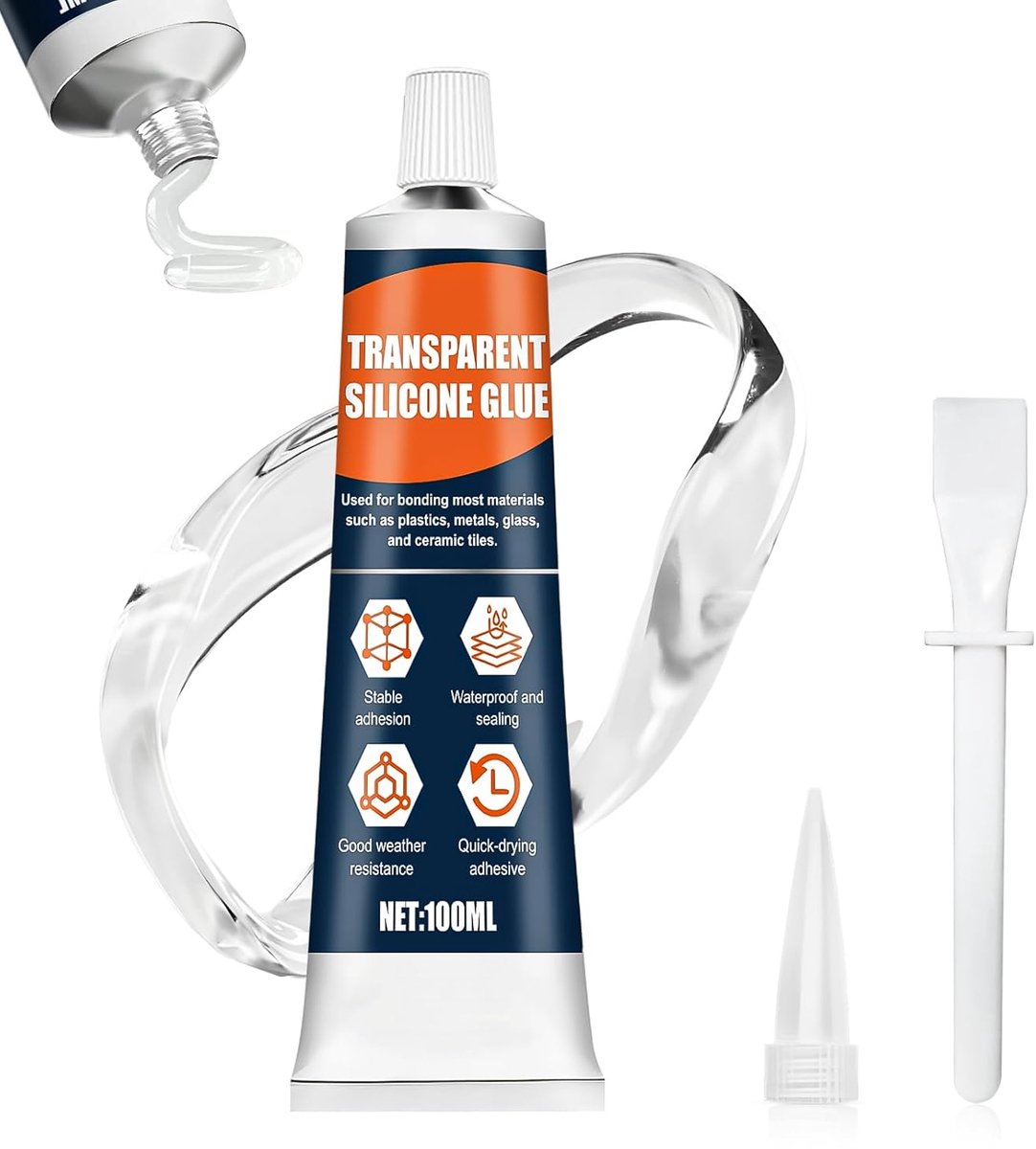 Siliconen afdichtmiddel 100 ml - transparant - temperatuur- en waterbestendig - sterke hechting - ShopVlot