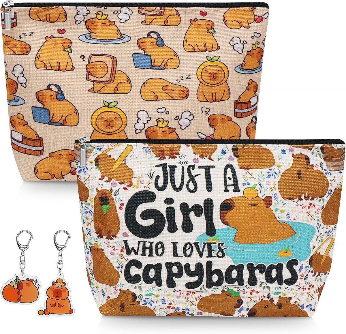 Make-uptas voor meisjes - schattig capybara motief - waterdicht - ideaal voor make-up en pennen - ShopVlot