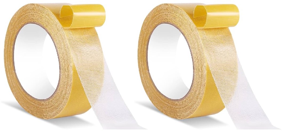 Dubbelzijdige tape extra sterk - 2 rollen - waterbestendig en eenvoudig te verwijderen - ideaal voor tapijt - ShopVlot
