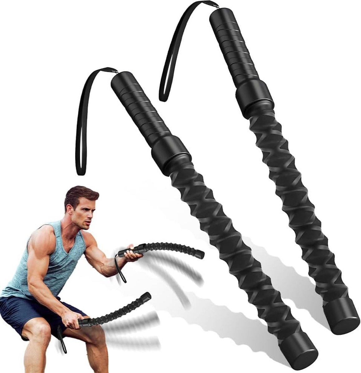 Battle Ropes 2 Pack 50 cm - Draagbare gewichten - Compact en effectief - Voor cardio training - ShopVlot