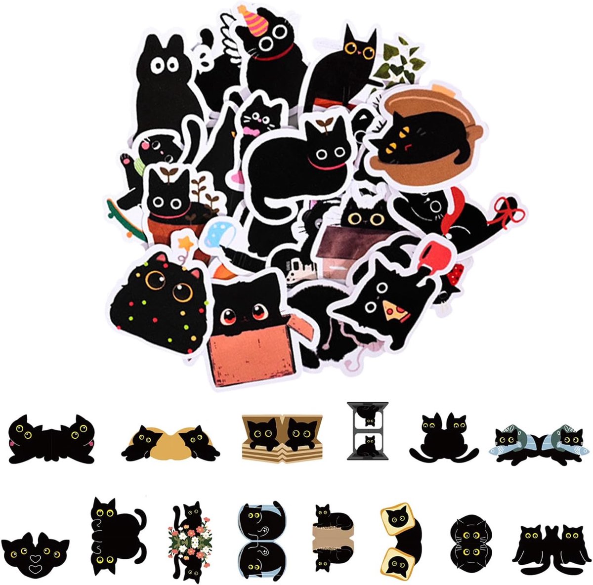 Bladwijzers voor zwarte katten - 15 stuks - papier - creatieve decoratie voor boeken - ShopVlot