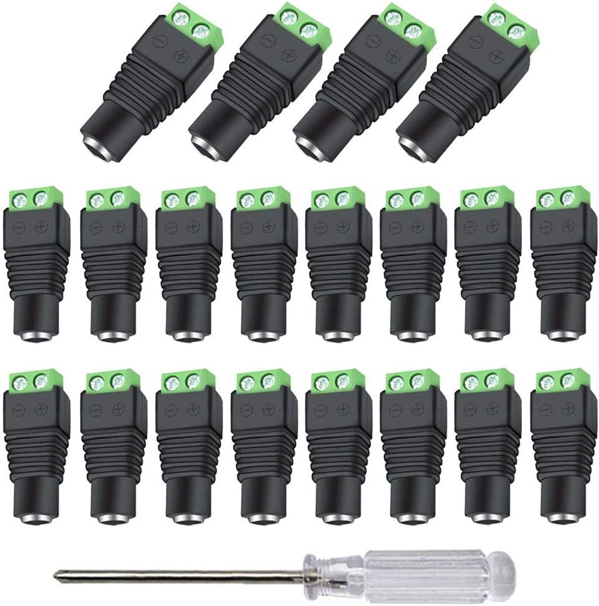 DC Bushing 0.3x0.5cm - Groene DC Plug - Eenvoudige installatie - Voor CCTV camera en LED strips - ShopVlot