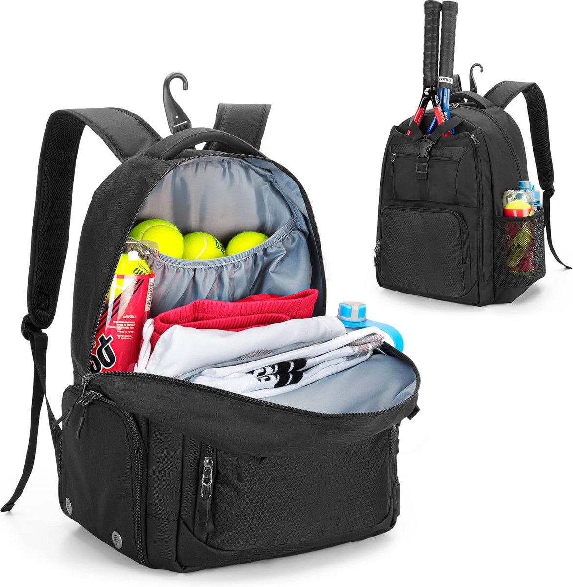Tennis tas voor 2 rackets - rugzak met aparte schoenruimte - ideaal voor training en wedstrijden - ShopVlot