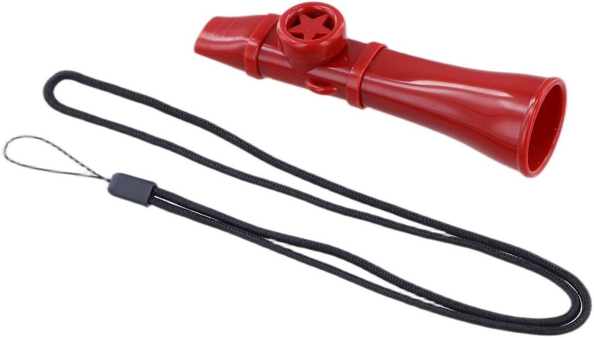 SnelShoppen - Rode Kazoo Muziekinstrument uit ABS Plastic, 14x4x4 cm, Eenvoudig te Leren, Ideaal voor Kinderen en Feesten