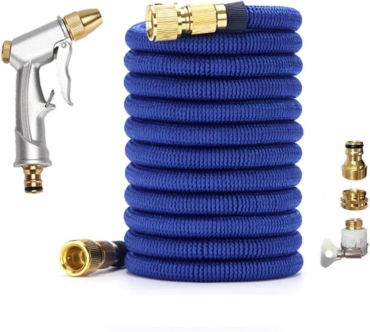 Uitbreidbare Tuinslang - Flexibele Slang Knikvrije Slang - Buiten Water Geven - Metalen Spuitpistool - 25-100 ft - Blauw