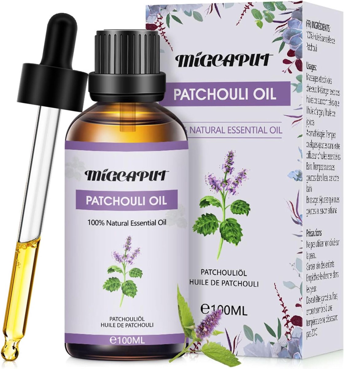 SnelShoppen - Patchouli Etherische Olie 100ML - 100% Natuurlijke Aromatherapie Geur, Hoogwaardige Fragrance Olie voor Diffuser, DIY Kaarsen, Zeep, Par