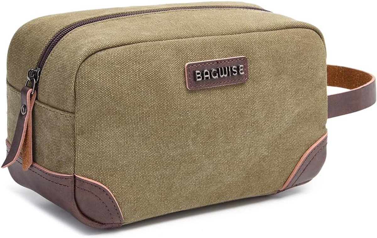 Toilettas - Vintage Canvas - Groen - Handige organizer voor reizen - ShopVlot