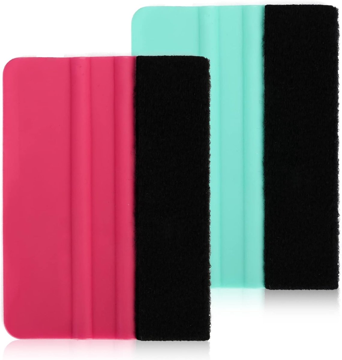 Squeegee set 2 stuks - 10 x 7 cm - plastic met viltrand - ideaal voor het aanbrengen van folie - ShopVlot