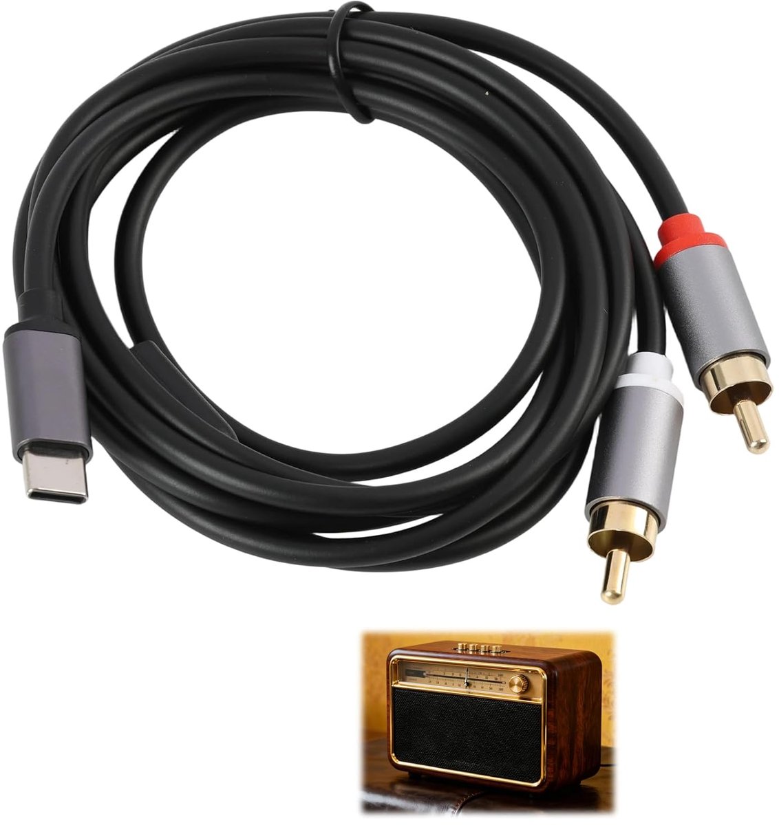 USB C naar 2 RCA kabel - digitale HiFi kabel - hoge geluidskwaliteit - geschikt voor telefoon en tablet - ShopVlot