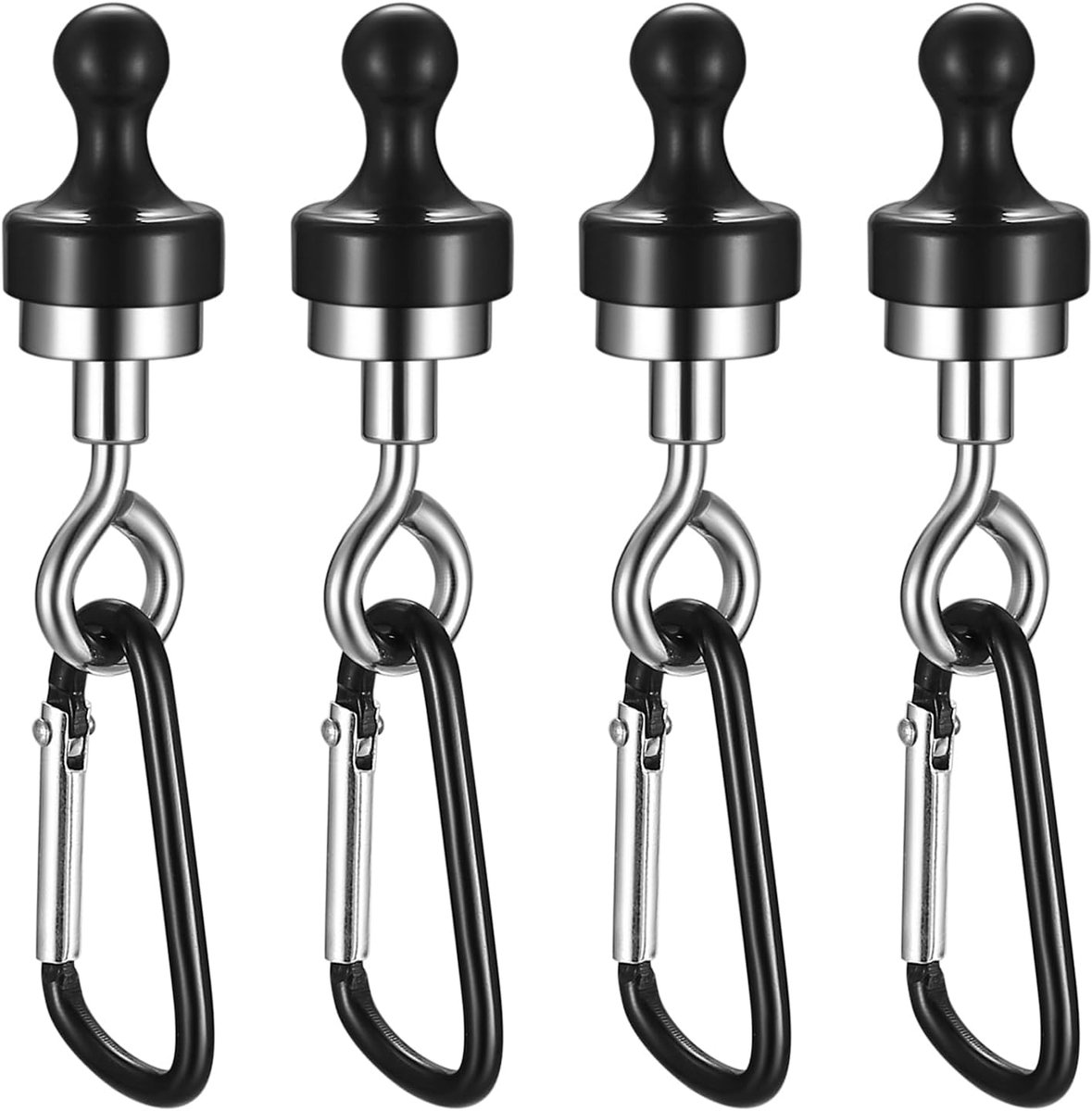 Magnetische haken 4 stuks - extra sterk - zwart - ideaal voor camping en garage - ShopVlot