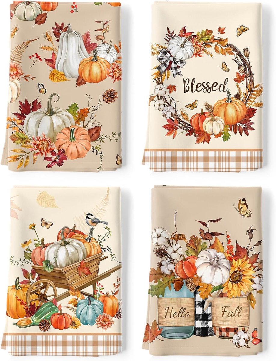 theedoeken 48 x 70 cm - 100% katoen - sneldrogend - absorberend voor seizoensgebonden decoratie - ShopVlot