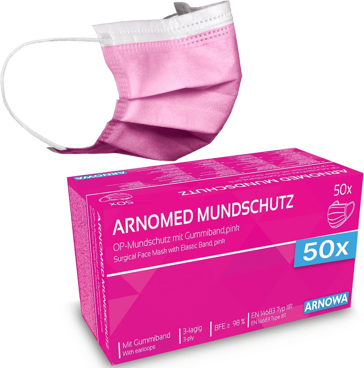 Medisch mondmasker 50 x - blauw - CE-gecertificeerd - chirurgische bescherming - ShopVlot