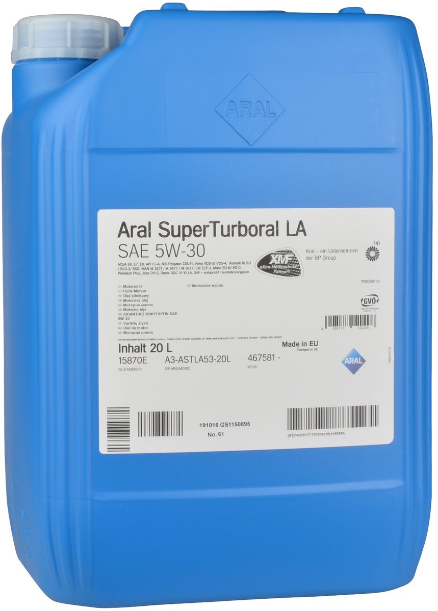Motorolie 5W-30 - SuperTurboral LA - 20 liter - Beschermt motor en verbetert prestaties - ShopVlot