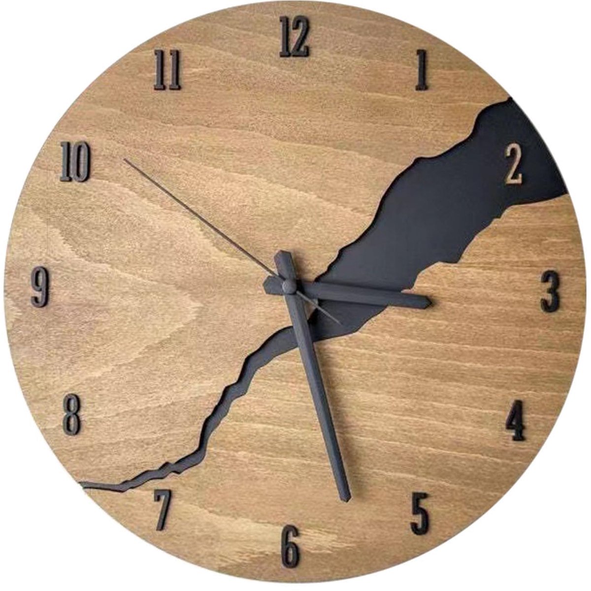 Wandklok Rond - Vintage Hout - Stille Decoratie - Perfect voor Woonkamer of Slaapkamer - ShopVlot