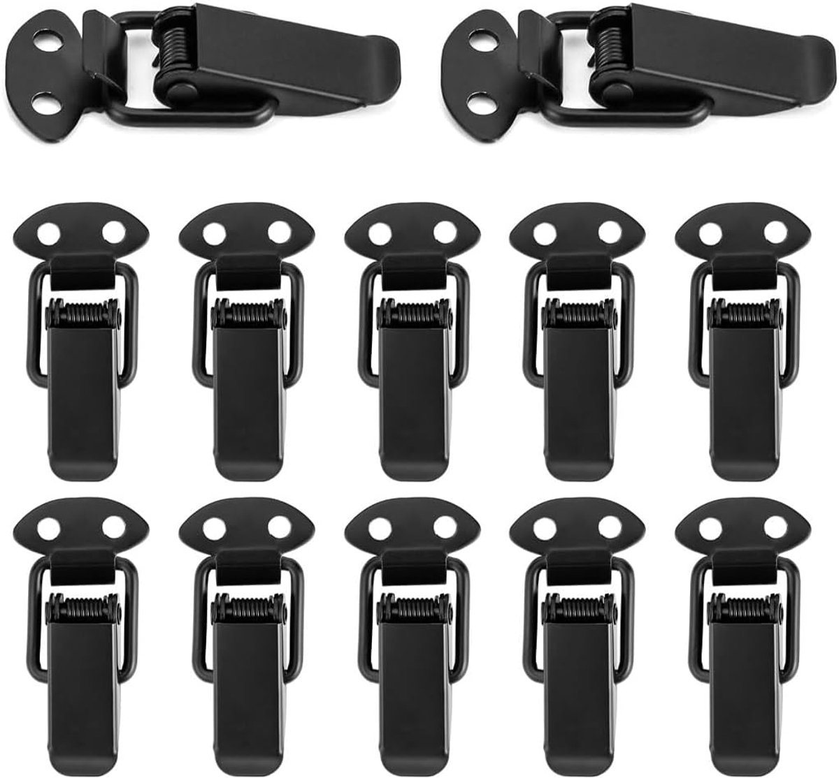 Lever Clasp Made of Steel, Black, for Drawer and Case, Small, Pack of 12 - ShopVlot