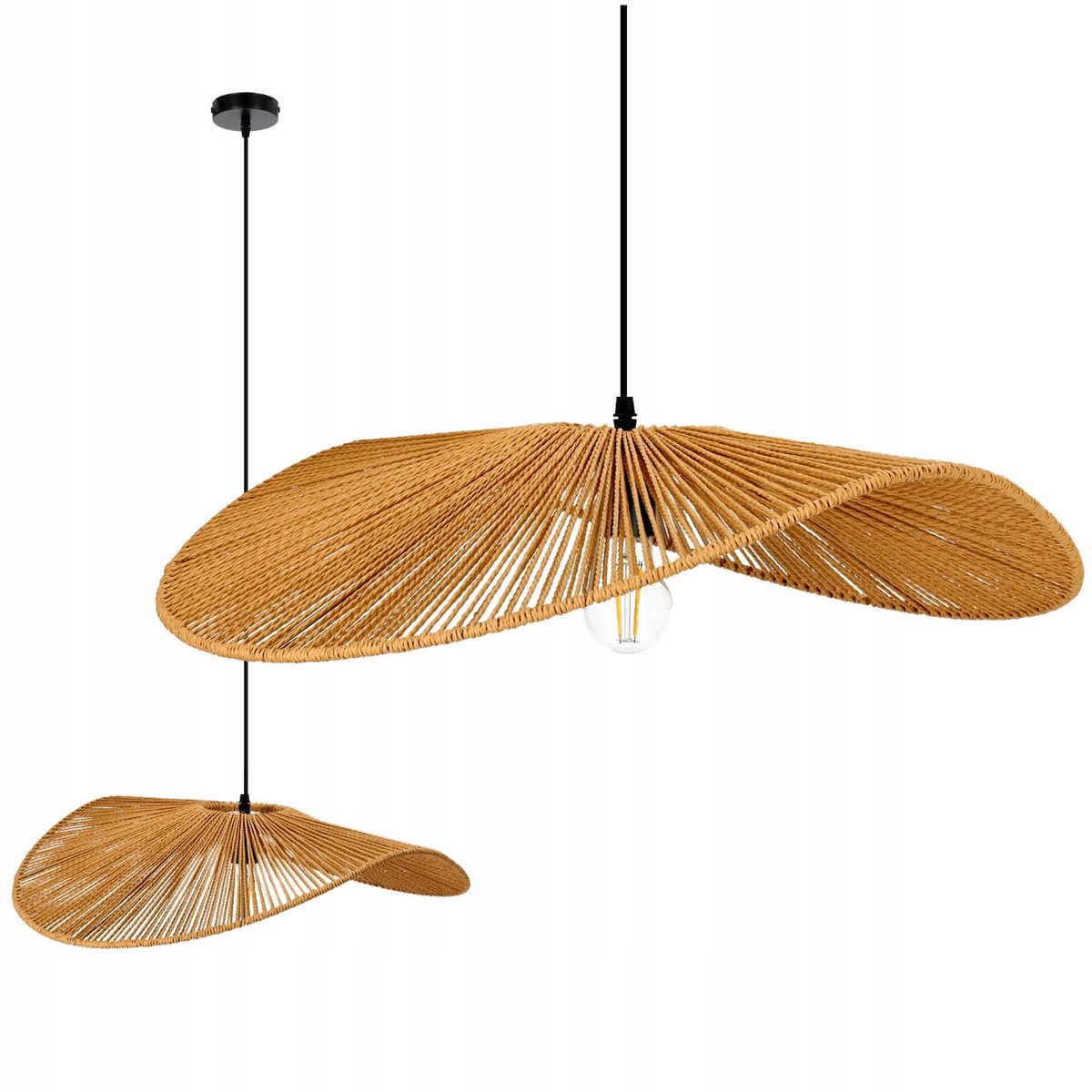 Merloze Boho Hanglamp, 60cm, Naturel Touw, E27 fitting