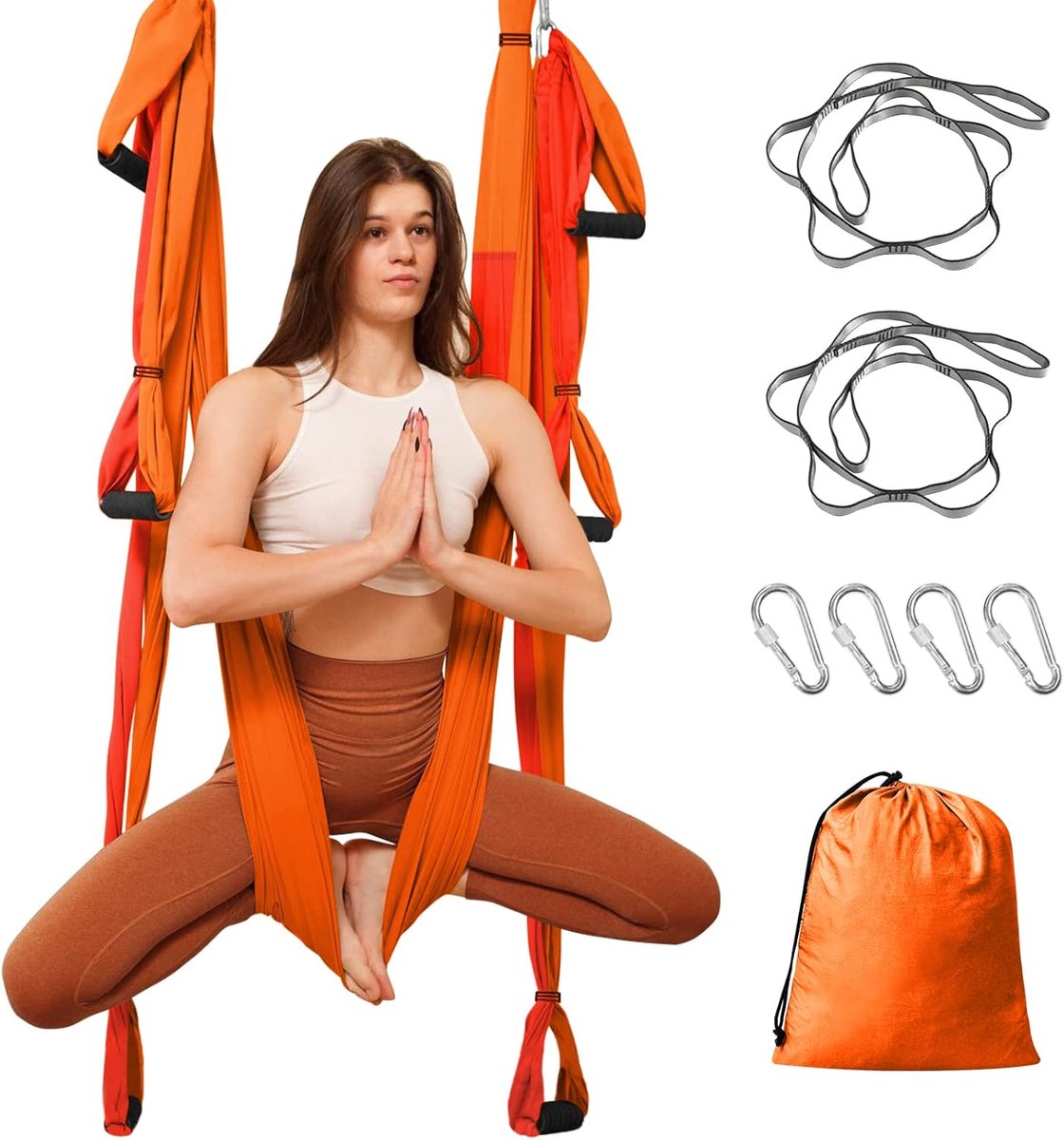 Leogreen Air Yoga Hammock Set Swing Hammock Anti-Gravity Yoga Nylon Taffeta 300kg Capacity - ShopVlot