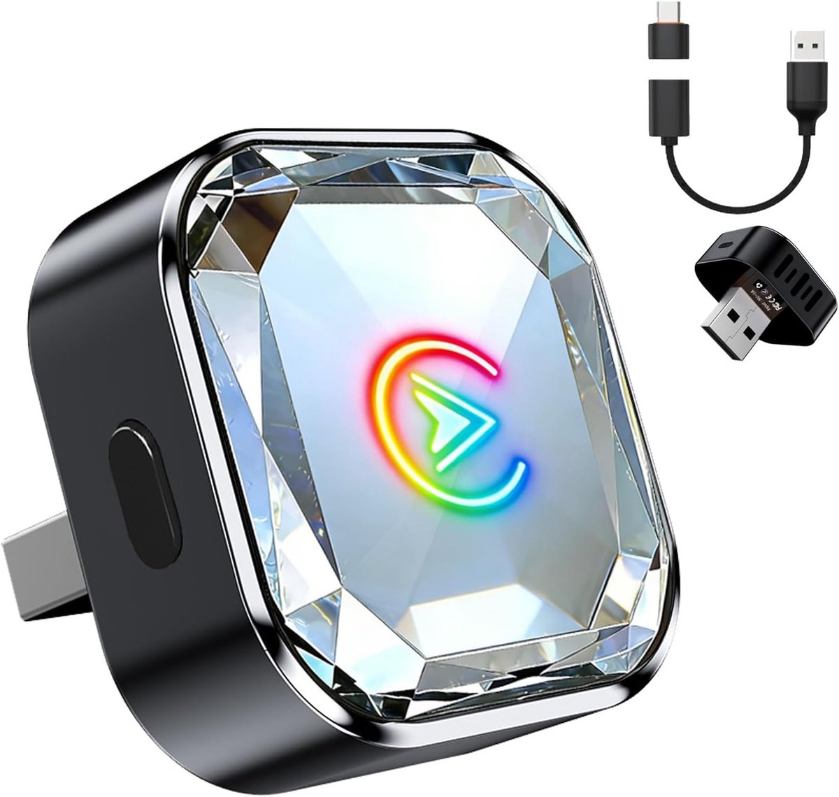 Draadloze CarPlay Adapter - 2-in-1 USB-C - Snelle hereniging binnen 5s - Voor bedrade CarPlay/Android Auto - ShopVlot