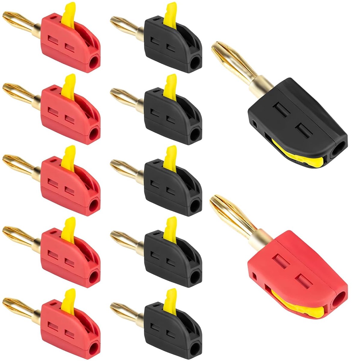 Banana plugs 4 mm - pack van 12 - nylon PA6 - duurzame stekker voor luidsprekers - ShopVlot