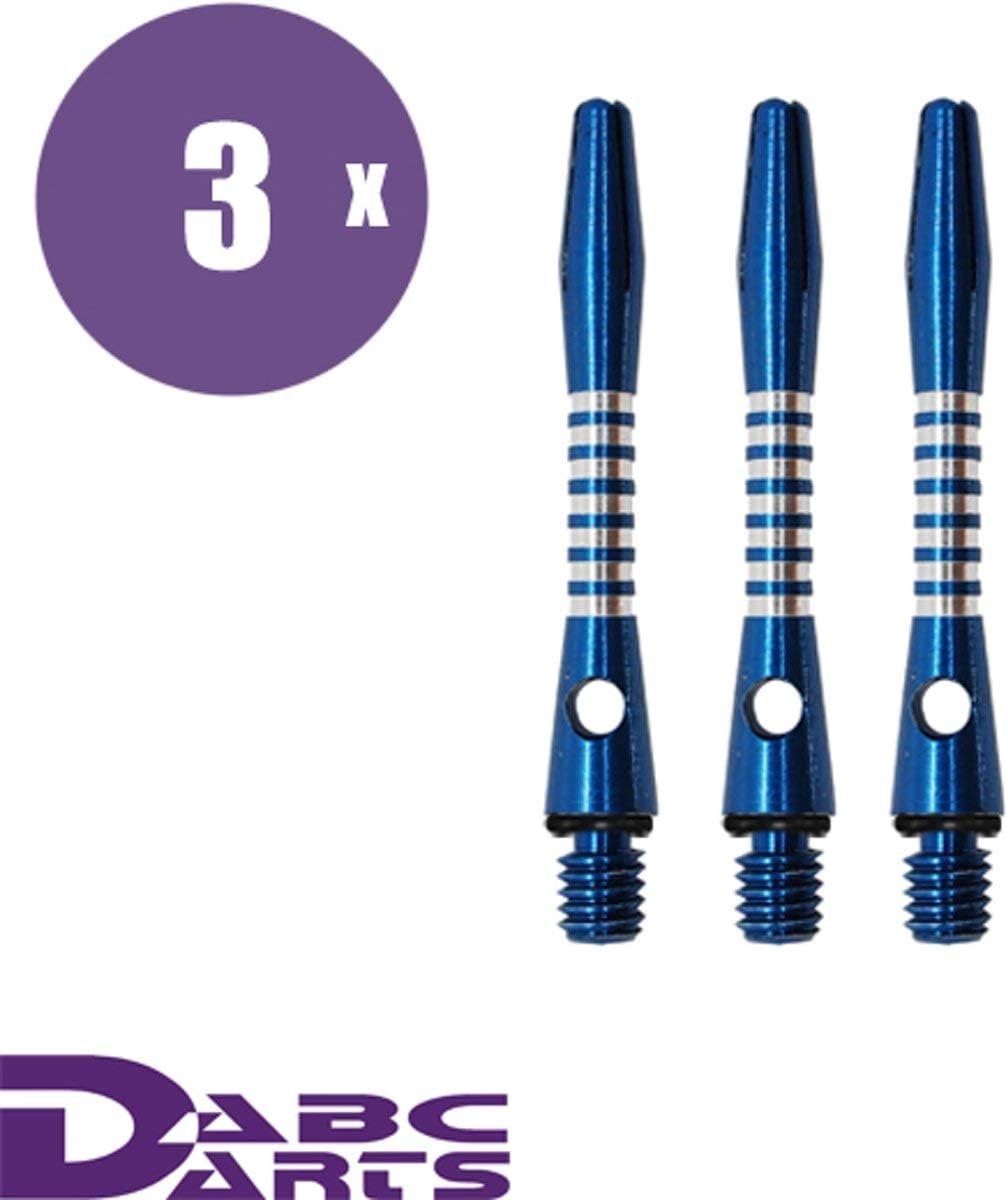 Dart shafts aluminium kort - AR5 Jailbird blauw - met O-ringen voor extra grip - 3 sets - ShopVlot
