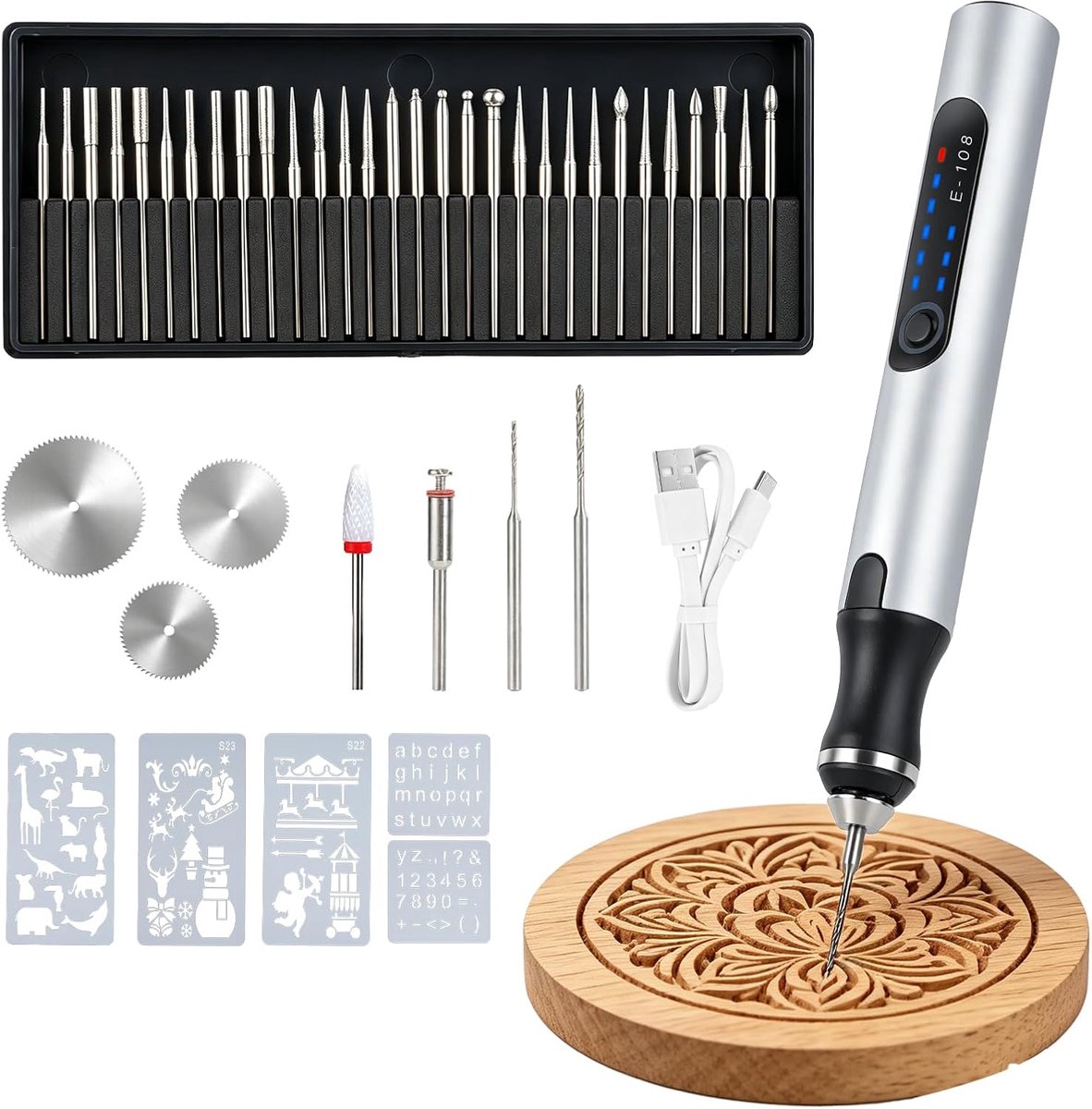 Graveerpen 37 bit - draadloos - 3 snelheden - nauwkeurig en ergonomisch - ShopVlot