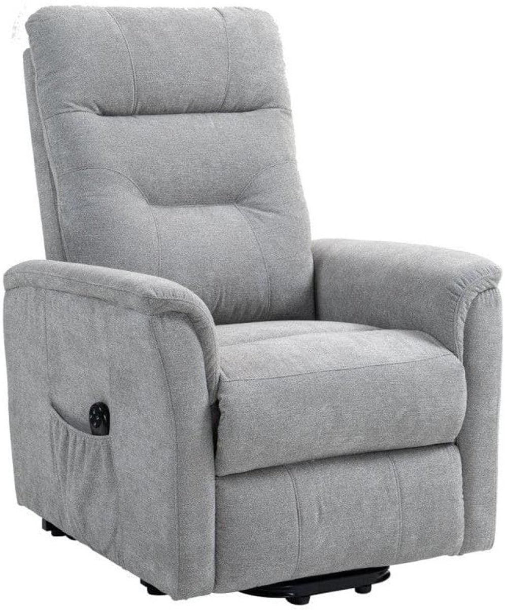 Relaxstoel met 2 motoren - stof beige - comfortabele zitervaring - ideaal voor ontspanning - ShopVlot